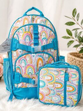NWT Adventuridge Kids Rainbow Backpack & Insulated Lunch Bag School Travel Set